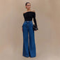 European And American Graceful And Fashionable Wide Leg Jeans Loose Ladies