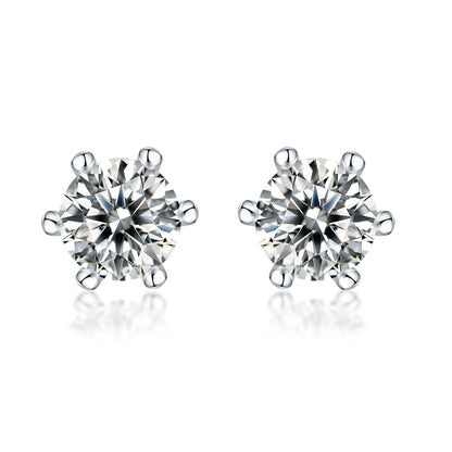 Rain And Snow - Earrings Set With 0.5-carat Top-quality Moissanite S925 Silver And Platinum-plated Stud Earrings, A Fashionable And Trendy Accessory, Can Be Tested With A Diamond Pen