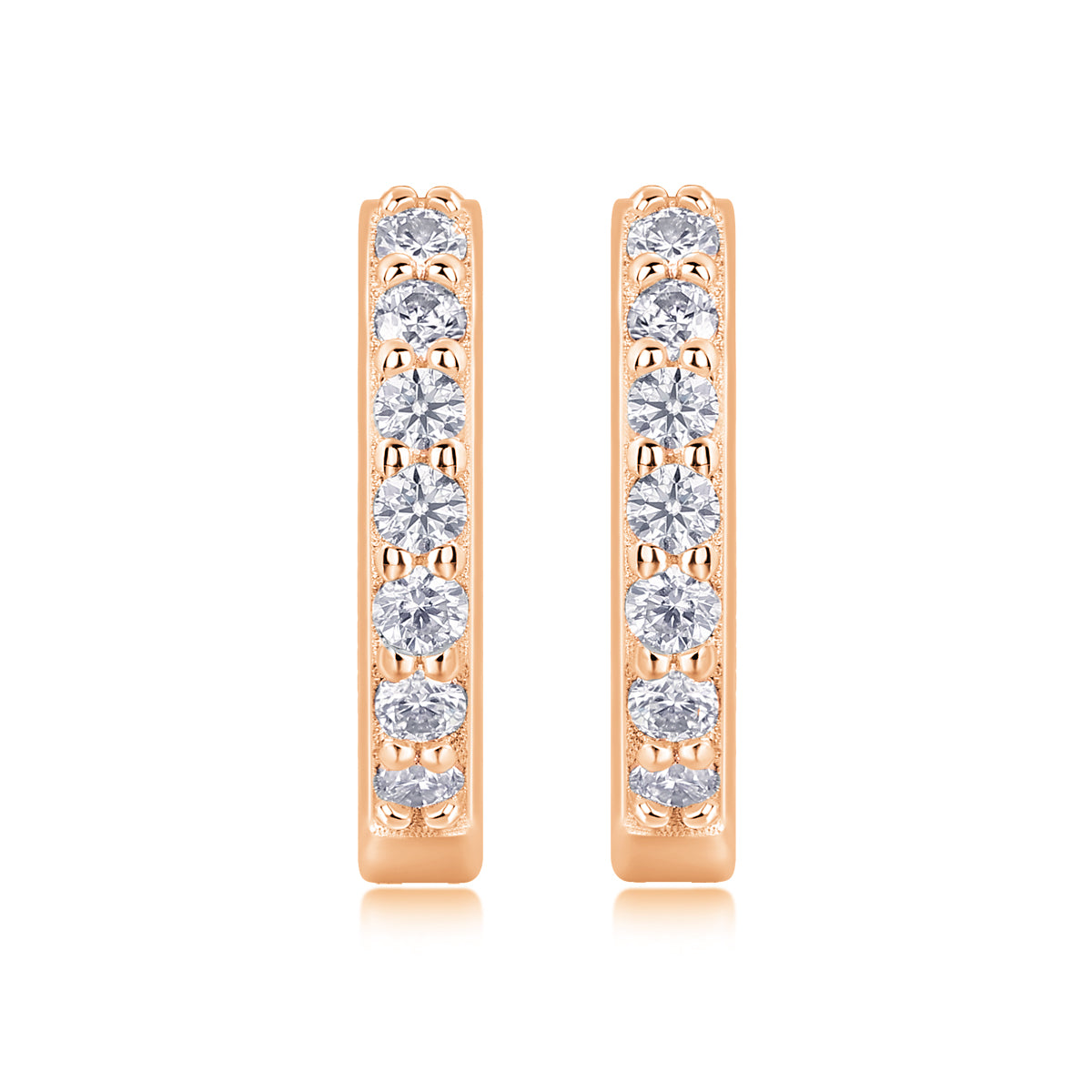 Ding Ding - A Fashionable And Trendy Accessory Set With Top-quality Moissanite S925 Silver And Platinum-plated Stud Earrings. The Gold Rose Gold Color Can Be Detected By A Diamond Pen