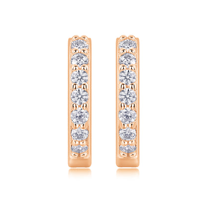 Ding Ding - A Fashionable And Trendy Accessory Set With Top-quality Moissanite S925 Silver And Platinum-plated Stud Earrings. The Gold Rose Gold Color Can Be Detected By A Diamond Pen