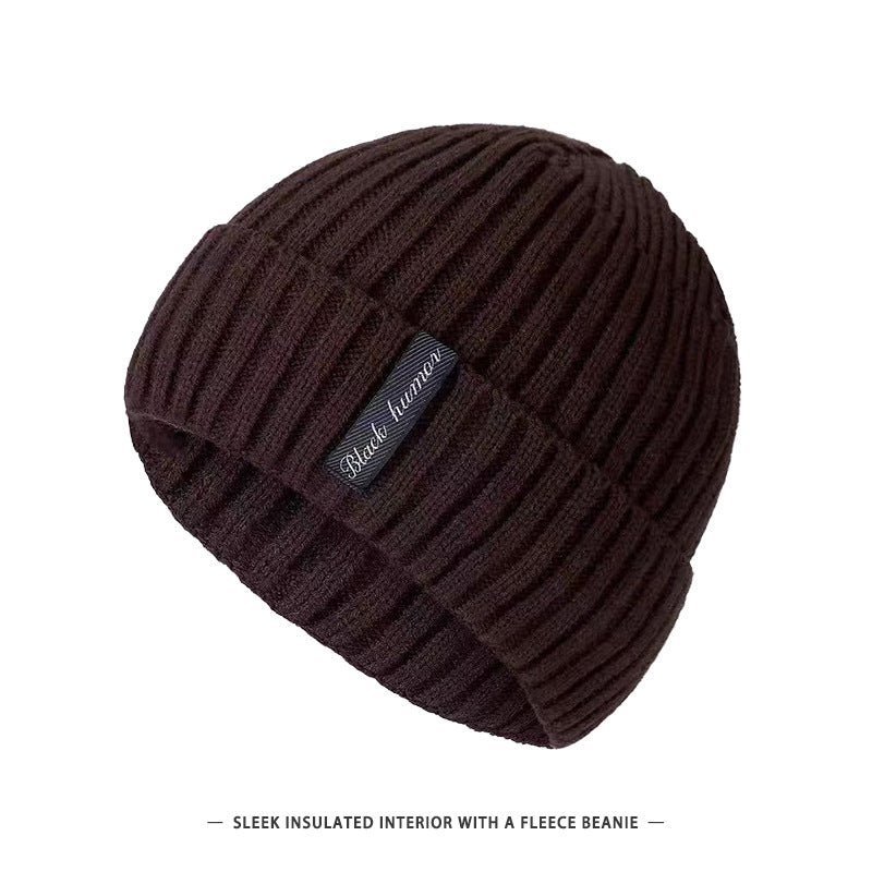 Men's Winter Fleece-Lined Thickened Beanie Cold-Weather Warm Hat