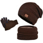 Winter Fleece-lined Warm Hat Scarf Gloves Three-piece Set