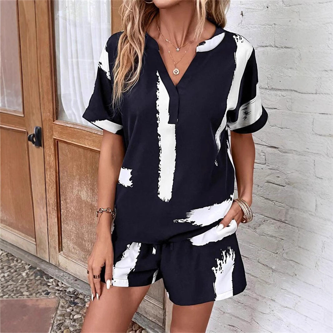 Women's Printed Top And Pants Set