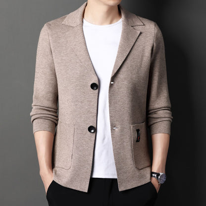 Men's Knit Cardigan Suit Young And Middle-aged