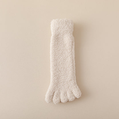 Women's Fleece-lined Thickened Home Sleeping Floor Toe Socks