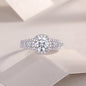 Meteor Shower - Set With 1-carat Top-quality Moissanite S925 Silver And Platinum-plated Diamond Wedding Ring. The Ring Can Be Inspected With A Diamond Pen