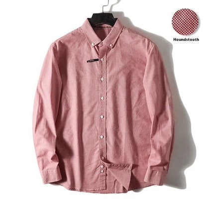 Washed Cotton Houndstooth Pattern For Men