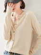 Knitted Pure Wool Round Neck Plain Sweater