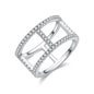 Light Chain Trendy Ring - Set With Top-quality Moissanite S925 Silver And Platinum-plated Diamond Wedding Ring. The Ring Can Be Inspected With A Diamond Pen