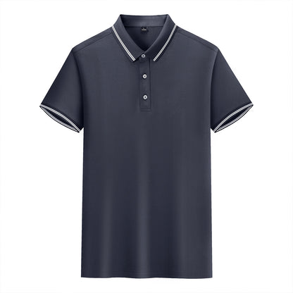 Silk Knitted Men's Short-sleeve Polo Shirt