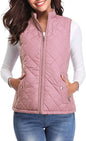 Women's Cotton Vest Stand Collar Zipper Pocket Warm