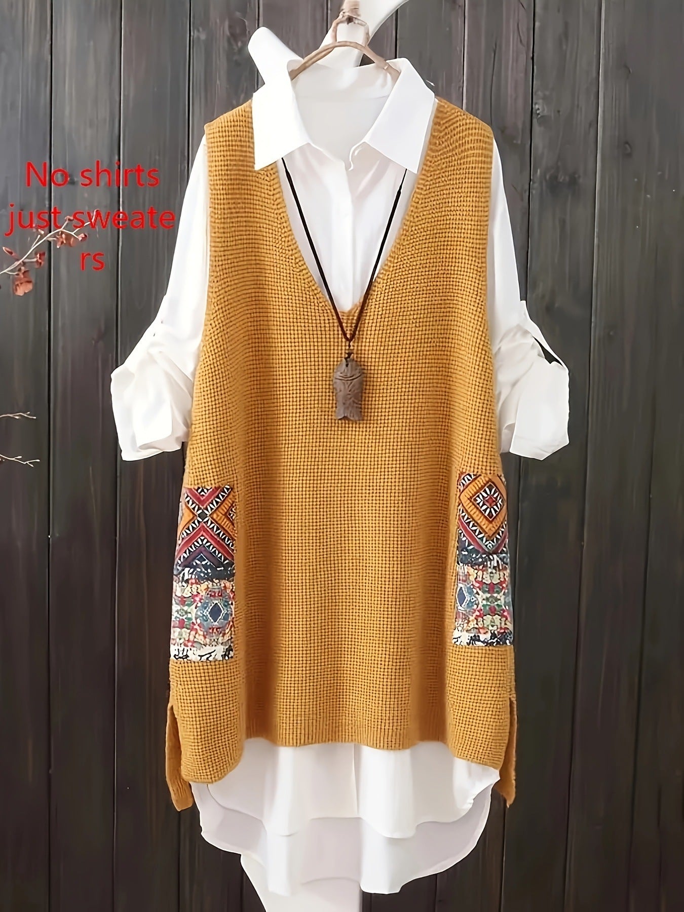 Women's Knitted Vest Loose V-neck