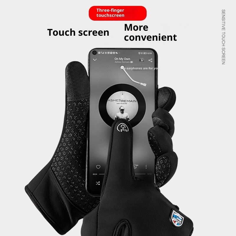 USB Heating Men's And Women's Winter Windproof Waterproof Cycling Gloves