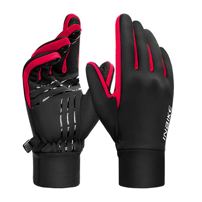 Cycling Gloves With Fleece Lining, Warm, Full-finger, Touchscreen-compatible