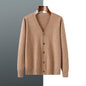 V-neck Knitted Cardigan Coat Men's Andy Velvet Long Sleeve