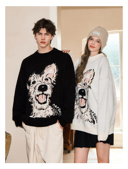 Puppy Sweater Couple Loose And Idle Knitwear
