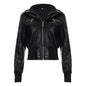 Retro Workwear Zipper Leather Jacket Coat