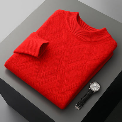 Woolen Sweater Men's Half Turtleneck Thickened Sweater Casual