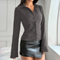 Hot Girl Style Striped Long-sleeve Women's Top