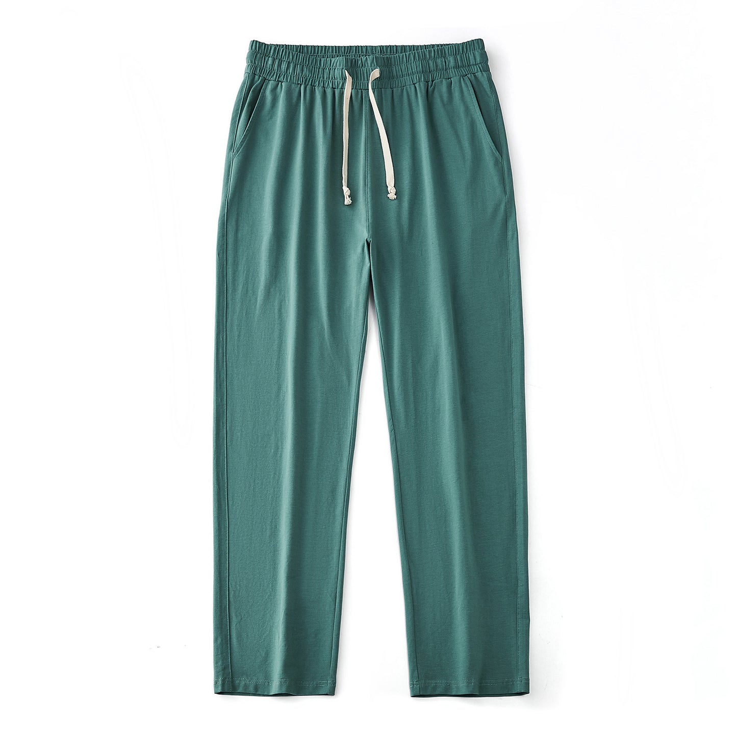 Mens Solid-Color Straight-Leg Lace-Up All-Match Sports Pants For Men