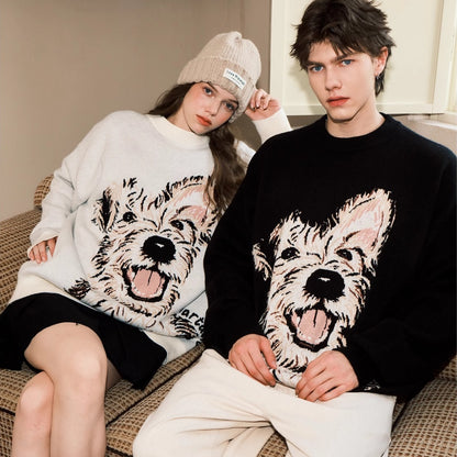 Puppy Sweater Couple Loose And Idle Knitwear