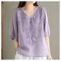 Summer Retro Style Loose Short Sleeve Shirt Ladies