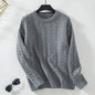 Women's Casual Solid Color Round Neck  Loose Retro Sweater