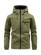 Men's Fashion Casual Hooded Solid Color Multi-pocket Work Pants Outdoor Coat