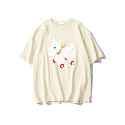 Women's Summer American Retro Loose-fitting Pure Cotton Short Sleeves