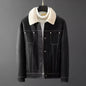 Suede Fabric Jacket Men's Short Autumn And Winter Thickened Work Clothes