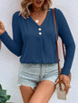 Women's Fashion Long Sleeve Button Top
