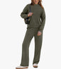 Women's Casual Suit Long-sleeved Wide-leg Pants Two-piece Set