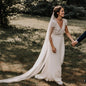Bohemian Bridal Wear V-neck Backless Chiffon Dress Small Trailing Temperament