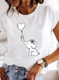 Simplicity Love Lettered Casual Cartoon Fashionable