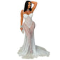 Fashion Women's Wear Sexy Sling Lace See-through Dress