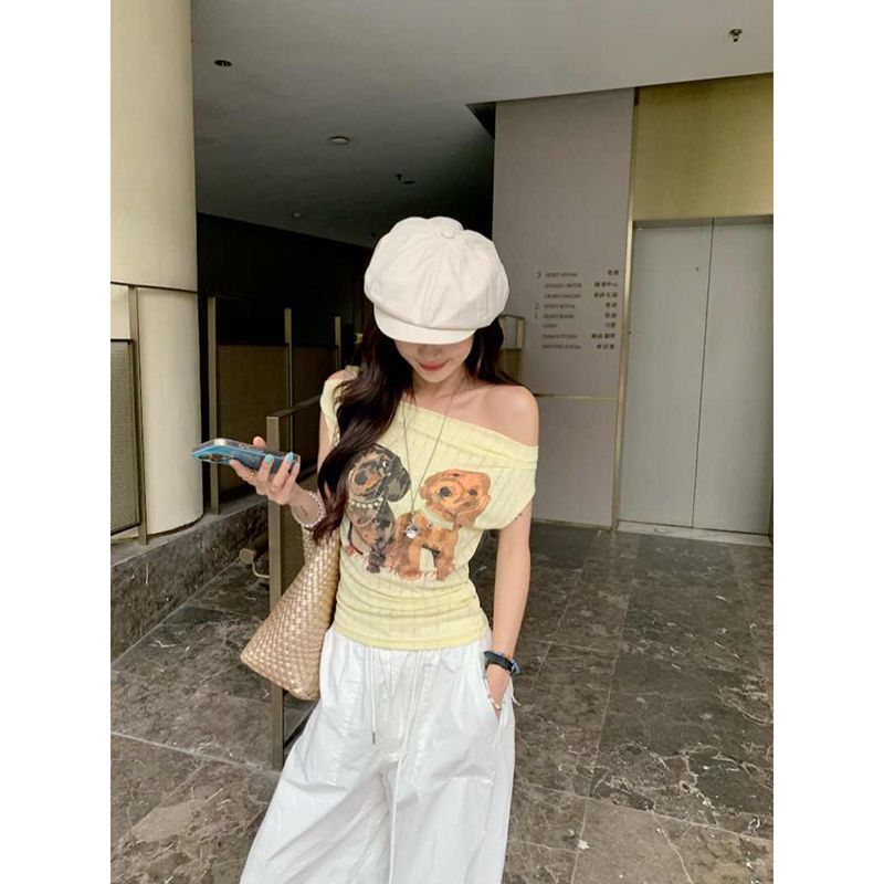 Women's Retro Printed Sexy Hot Girl Short-sleeved T-shirt