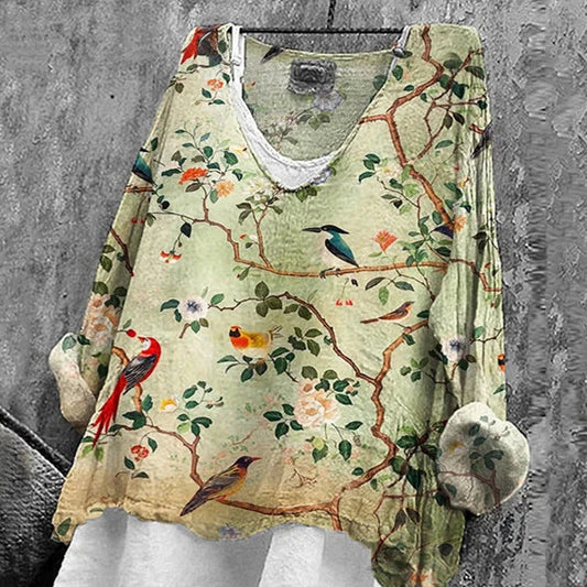 Women's Floral Loose Printed Casual Long Sleeve