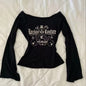Printed Women's Long-sleeved Off-shoulder Slim-fit Slimming Pure Desire Style