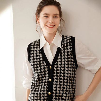 Cashmere Knitted Cardigan Sleeveless Vest Coat