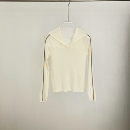 Wool Sweater Big Lapel Long Sleeve Top