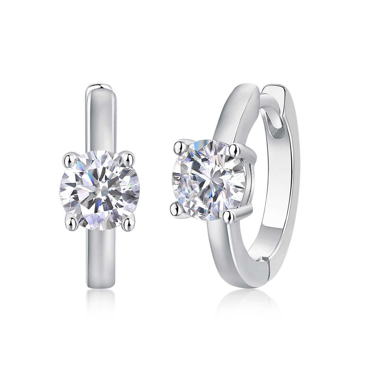 Set Out From The Heart - Earrings Set With 0.5-carat Top-quality Moissanite S925 Silver And Platinum-plated Stud Earrings, A Fashionable And Trendy Accessory, Can Be Tested With A Diamond Pen