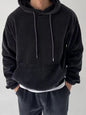 Men's Leisure Corduroy Solid Color Hooded Big Pocket Sweatshirt