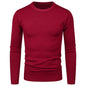 Men's Round Neck Sweater Solid Color Simple Free Size Long Sleeve Sweater