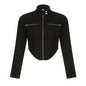 New Stand-up Collar Slim Fit Short Zipper Jacket