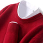 Men's Thickened Pullover Sheep Fur Sweater Loose Round Neck Solid Color Sweater