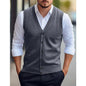 Casual Vest Solid Color Sleeveless Four Seasons Wool Knit Cardigan Men's Vest