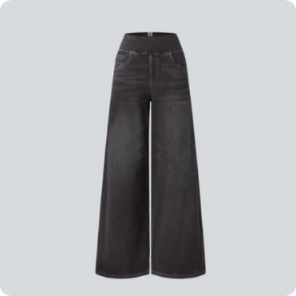 High-waisted Jeans Women Vintage Wash Loose Wide-leg Pants