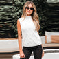 Solid Color Thread Round Neck Sleeveless Top