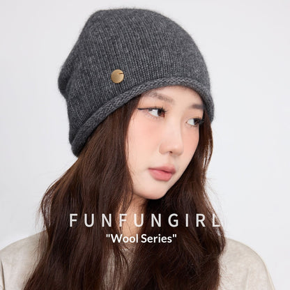 Women's Fashion Wool Knitted Warm Ear Protection Yarn Hat