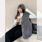 Gray Lamb Wool Warm And Loose Vest